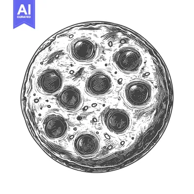 Aset desain premium: An overhead view of a delicious round pizza