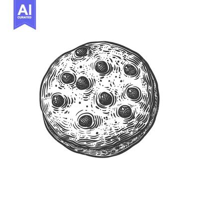 Popular premium asset: A detailed illustration of a round baked good with dark spots