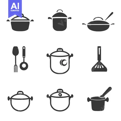 Aset premium populer: A collection of cooking pots utensils and kitchen cookware