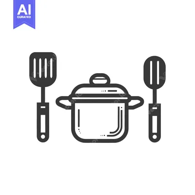 Aset premium populer: A simple illustration of cooking tools and a covered pot