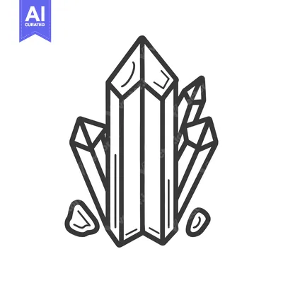 Aset premium populer: A collection of crystals and small rocks illustration