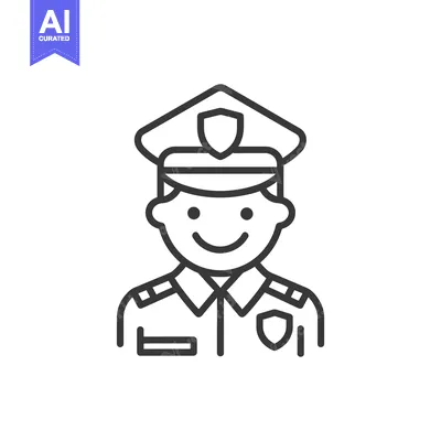 Aset premium populer: A simple smiling cartoon depiction of a law enforcement officer