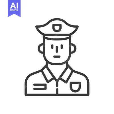 Premium design asset: An outlined simple illustration of a person wearing a uniform