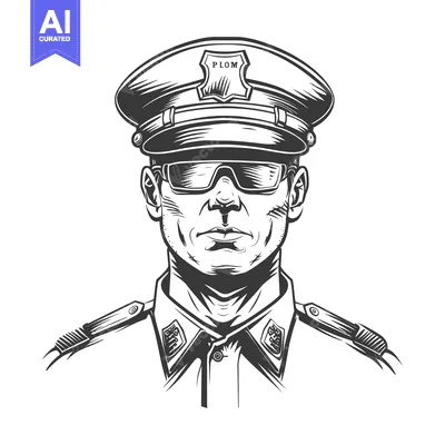 Aset premium populer: A police officer wearing sunglasses and uniform in a portrait