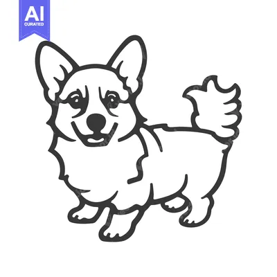 Popular premium asset: A simple illustration featuring a happy standing dog in a friendly pos
