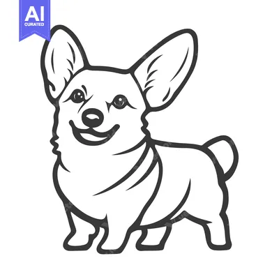 Aset desain premium: A happy looking smiling dog stands proudly in black and white