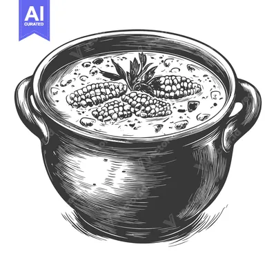 Popular premium asset: Delicious Corn Chowder in a Rustic Pot