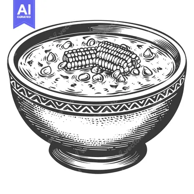Aset premium populer: A Bowl of Corn Chowder Soup with Corn Kernels