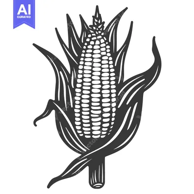 Aset premium populer: A detailed illustration of a fresh ear of sweet corn
