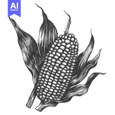 Aset premium populer: Detailed Illustration Of An Ear Of Corn In Husk