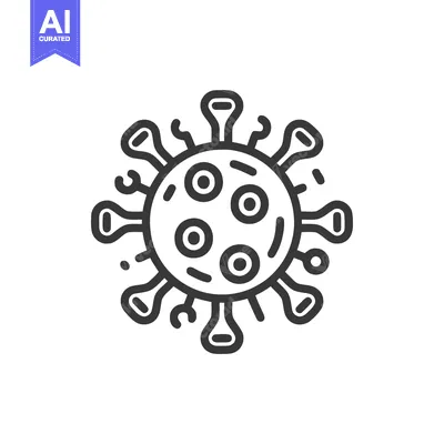 Aset premium populer: Coronavirus Line Icon: Detailed Vector Illustration of Viral Structure