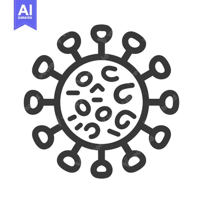 Aset desain premium: A simplified illustration of a microscopic biological organism shape