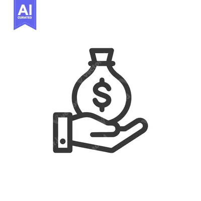 Premium design asset: Hand Holding Money Bag Icon: Financial Support, Investment, and Wealth