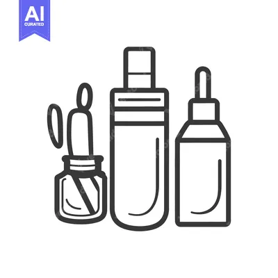 Aset desain premium: Three different containers used for liquid beauty products