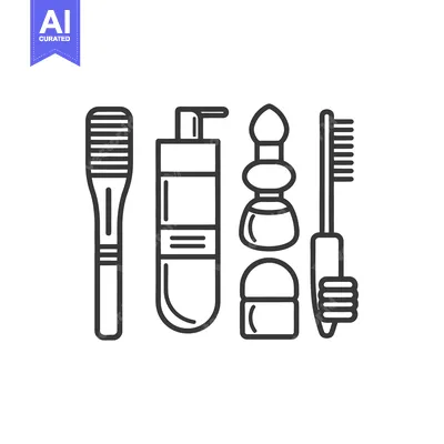 Premium design asset: Simple Outline Illustration Depicting Essential Personal Hygiene Tools