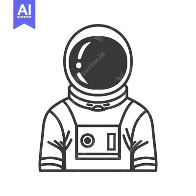 Aset premium populer: A detailed illustration showing a spaceman in full protective astronau
