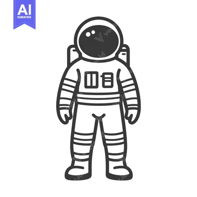 Aset premium populer: A simple illustrated figure representing a standing astronaut