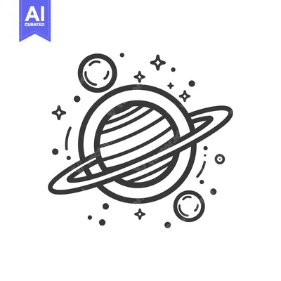 Aset premium populer: A stylized illustration showing planets and stars in space