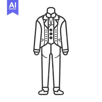 Simple line drawing depiction of a formal male suit