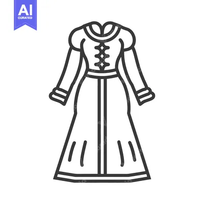 Popular premium asset: A formal illustration depicting a long sleeve traditional dress design