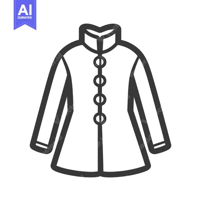 Popular premium asset: A monochrome illustration depicting a buttoned up formal coat