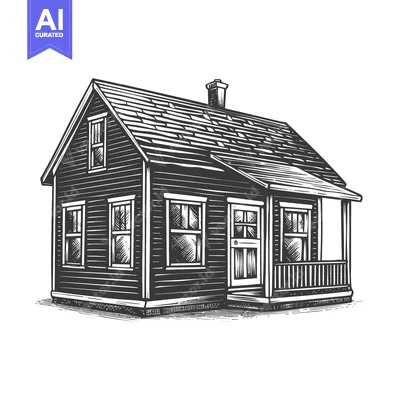 Aset premium populer: A Black And White Sketch Of A Small House