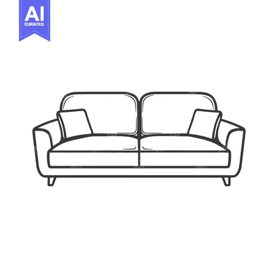 Simple illustration of a modern two seater living room couch