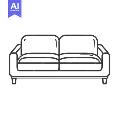 Premium design asset: A two seat modern style sofa with a minimalist design
