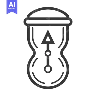 Aset premium populer: An hourglass with an arrow pointing upwards within its structure
