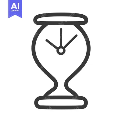 Aset premium populer: An illustration depicts a simple minimalist clock in a vase shape