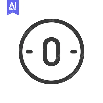 Premium design asset: Minimalist Zero Icon: Bold Outline, Symmetrical Design, Clean White Ba