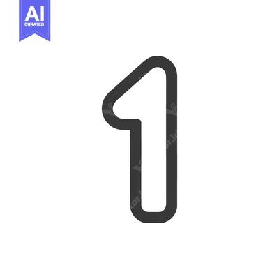 Aset desain premium: Counter 1 Icon Line Art Icon  2487