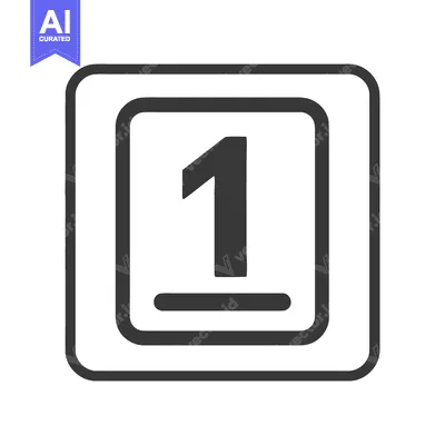 Aset desain premium: Counter 1 Icon Line Art Icon  2488