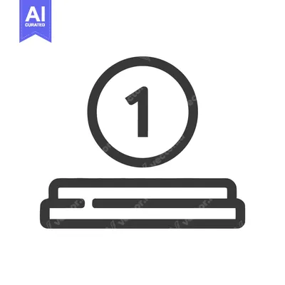 Aset desain premium: Counter 1 Icon Line Art Icon  2489