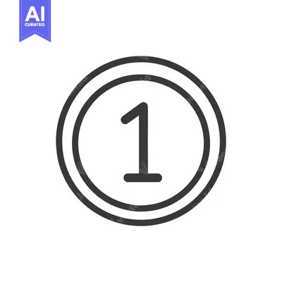 Minimalist Number One Icon: Clean, Circular Design on White Background