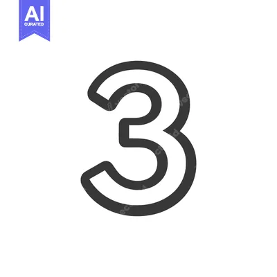 Aset desain premium: Counter 3 Icon Line Art Icon  2495