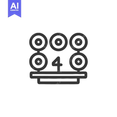 Aset premium populer: Minimalist Icon of Bowling Pins and Ball with Number Four