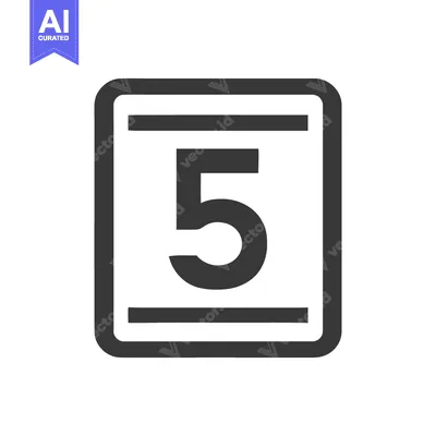 Aset premium populer: Counter 5 Icon Line Art Icon  2501