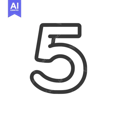 Premium design asset: Counter 5 Icon Line Art Icon  2502