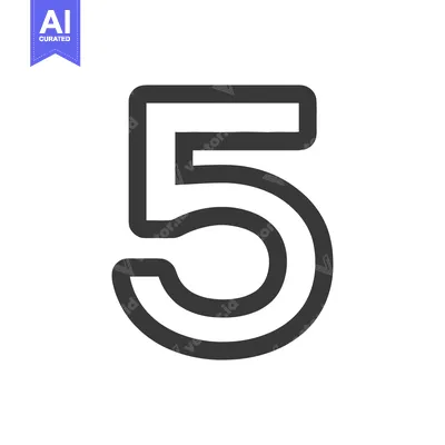 Aset desain premium: Counter 5 Icon Line Art Icon  2503
