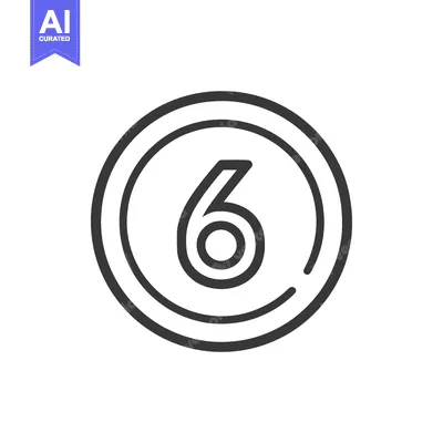Aset premium populer: Counter 6 Icon Line Art Icon  2505