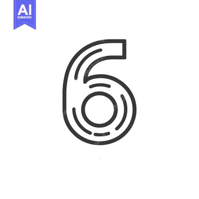 Aset desain premium: Counter 6 Icon Line Art Icon  2506