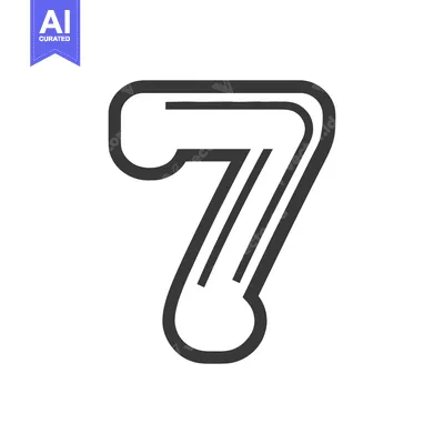 Aset desain premium: Counter 7 Icon Line Art Icon  2509