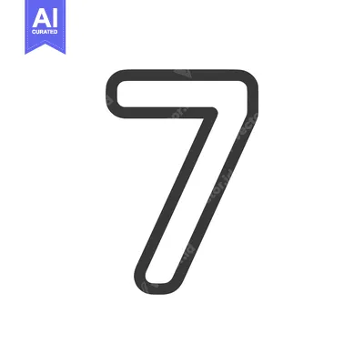 Aset desain premium: Counter 7 Icon Line Art Icon  2510