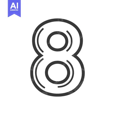 Aset premium populer: Counter 8 Icon Line Art Icon  2513