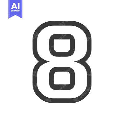 Aset desain premium: Counter 8 Icon Line Art Icon  2514