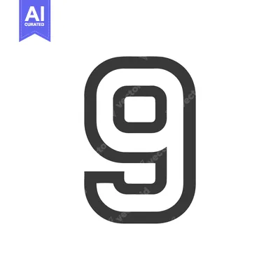 Aset desain premium: Counter 9 Icon Line Art Icon  2518