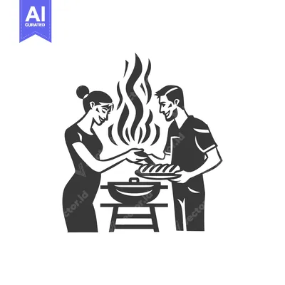 Couple Cooking Together at a Barbecue Grill