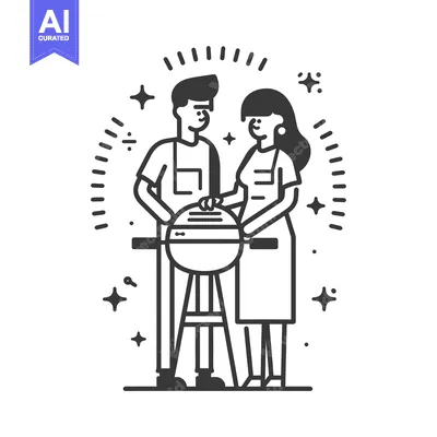 Popular premium asset: Couple Cooking Together on a Barbecue Grill