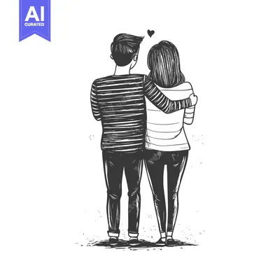 Popular premium asset: Couple Standing Back to Back with Arm Around Each Other